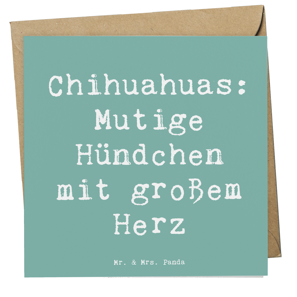 Deluxe Karte Spruch Chihuahua Mut Karte, Grußkarte, Klappkarte, Einladungskarte, Glückwunschkarte, Hochzeitskarte, Geburtstagskarte, Hochwertige Grußkarte, Hochwertige Klappkarte, Hund, Hunderasse, Rassehund, Hundebesitzer, Geschenk, Tierfreund, Schenken, Welpe