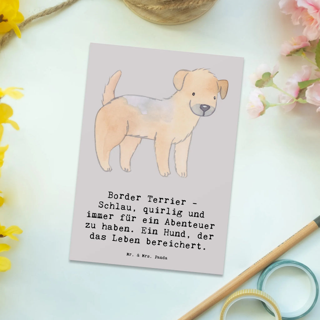 Postkarte Border Terrier Abenteuer Postkarte, Karte, Geschenkkarte, Grußkarte, Einladung, Ansichtskarte, Geburtstagskarte, Einladungskarte, Dankeskarte, Ansichtskarten, Einladung Geburtstag, Einladungskarten Geburtstag, Hund, Hunderasse, Rassehund, Hundebesitzer, Geschenk, Tierfreund, Schenken, Welpe