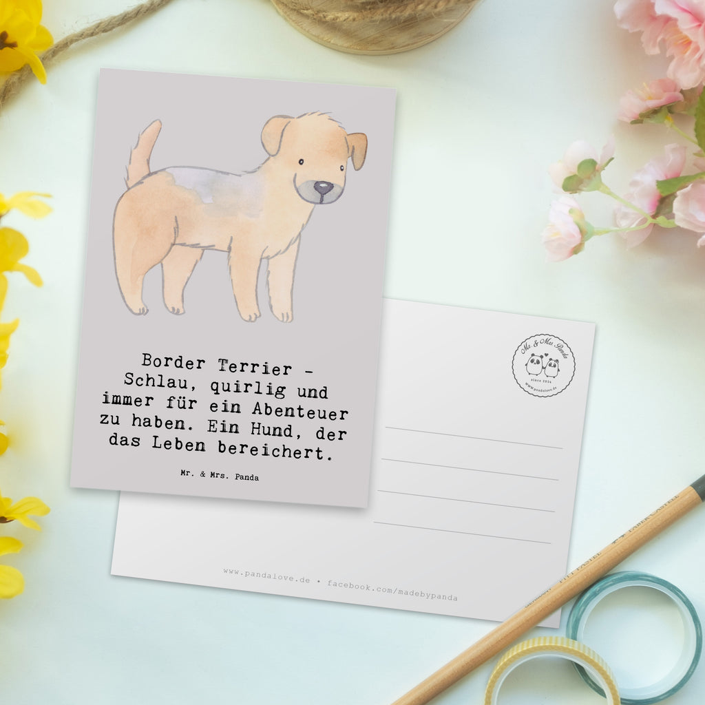 Postkarte Border Terrier Abenteuer Postkarte, Karte, Geschenkkarte, Grußkarte, Einladung, Ansichtskarte, Geburtstagskarte, Einladungskarte, Dankeskarte, Ansichtskarten, Einladung Geburtstag, Einladungskarten Geburtstag, Hund, Hunderasse, Rassehund, Hundebesitzer, Geschenk, Tierfreund, Schenken, Welpe