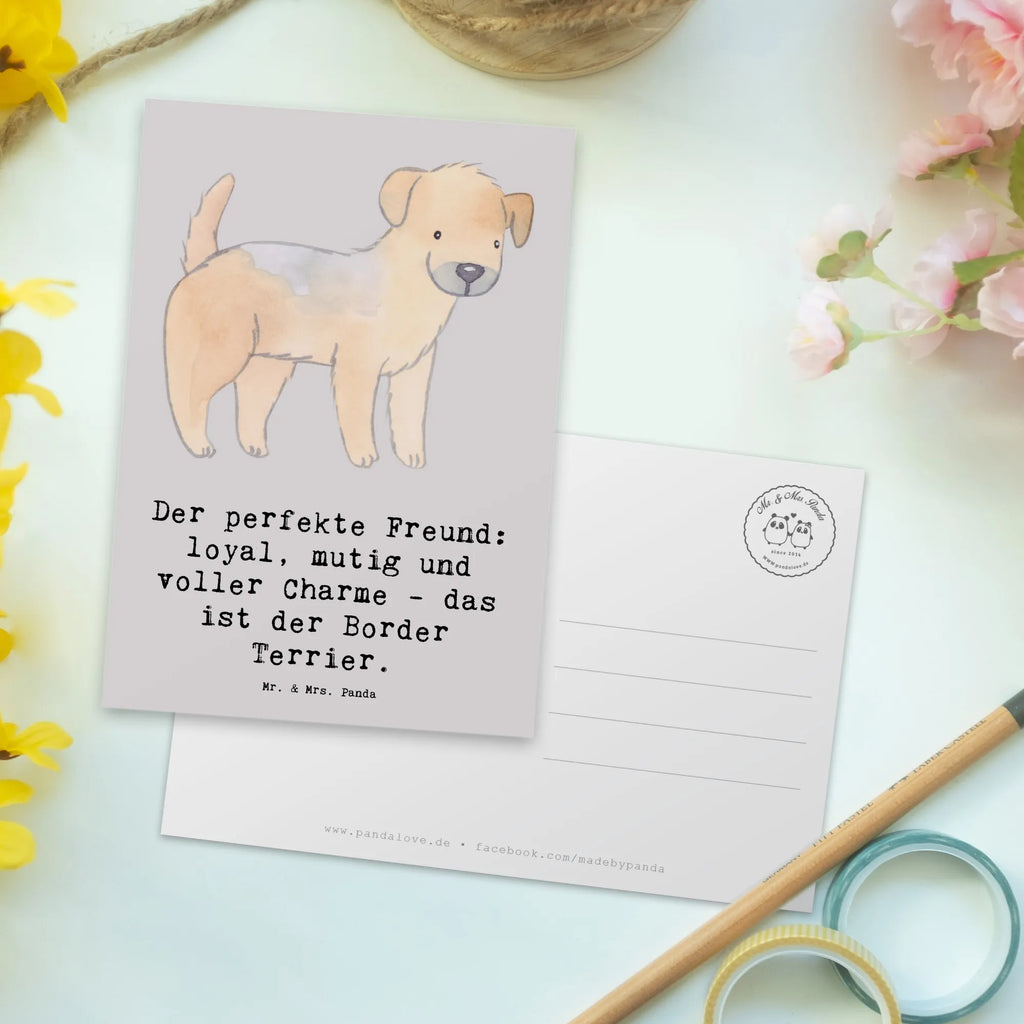 Postkarte Border Terrier Freund Postkarte, Karte, Geschenkkarte, Grußkarte, Einladung, Ansichtskarte, Geburtstagskarte, Einladungskarte, Dankeskarte, Ansichtskarten, Einladung Geburtstag, Einladungskarten Geburtstag, Hund, Hunderasse, Rassehund, Hundebesitzer, Geschenk, Tierfreund, Schenken, Welpe