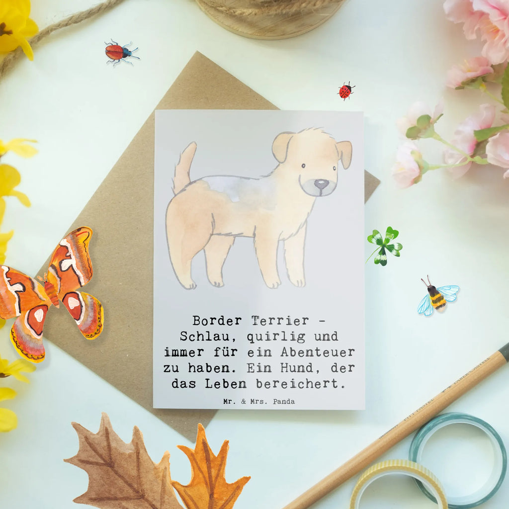 Grußkarte Border Terrier Abenteuer Grußkarte, Klappkarte, Einladungskarte, Glückwunschkarte, Hochzeitskarte, Geburtstagskarte, Karte, Ansichtskarten, Hund, Hunderasse, Rassehund, Hundebesitzer, Geschenk, Tierfreund, Schenken, Welpe