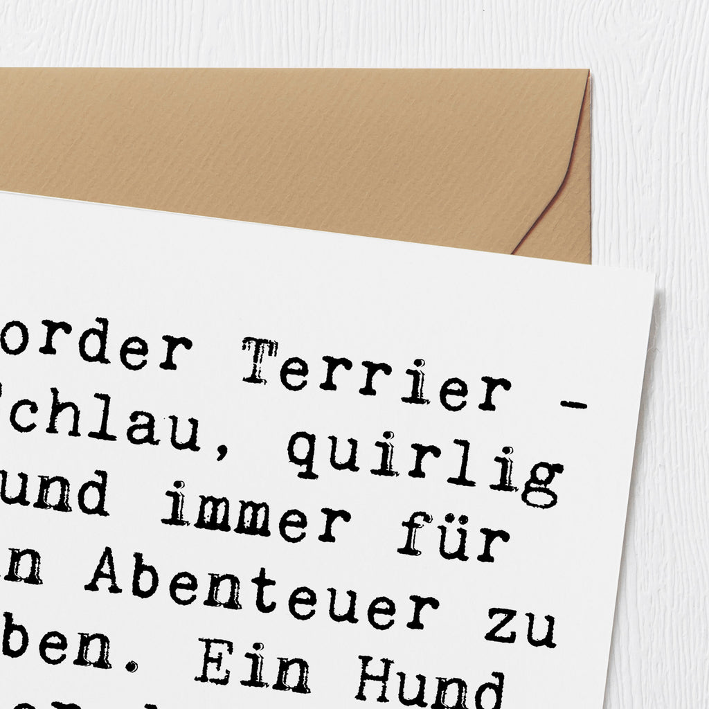 Deluxe Karte Spruch Border Terrier Abenteuer Karte, Grußkarte, Klappkarte, Einladungskarte, Glückwunschkarte, Hochzeitskarte, Geburtstagskarte, Hochwertige Grußkarte, Hochwertige Klappkarte, Hund, Hunderasse, Rassehund, Hundebesitzer, Geschenk, Tierfreund, Schenken, Welpe