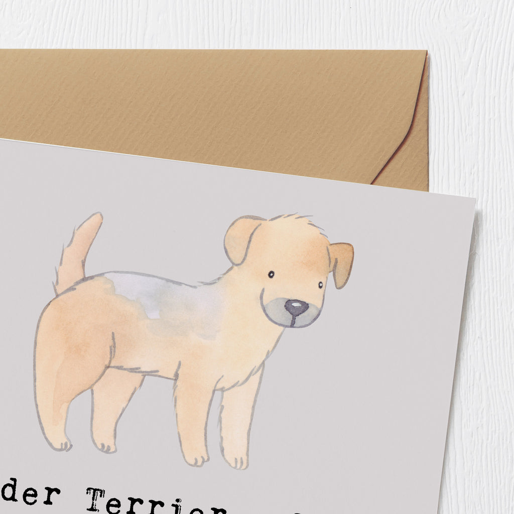 Deluxe Karte Border Terrier Freunde Karte, Grußkarte, Klappkarte, Einladungskarte, Glückwunschkarte, Hochzeitskarte, Geburtstagskarte, Hochwertige Grußkarte, Hochwertige Klappkarte, Hund, Hunderasse, Rassehund, Hundebesitzer, Geschenk, Tierfreund, Schenken, Welpe