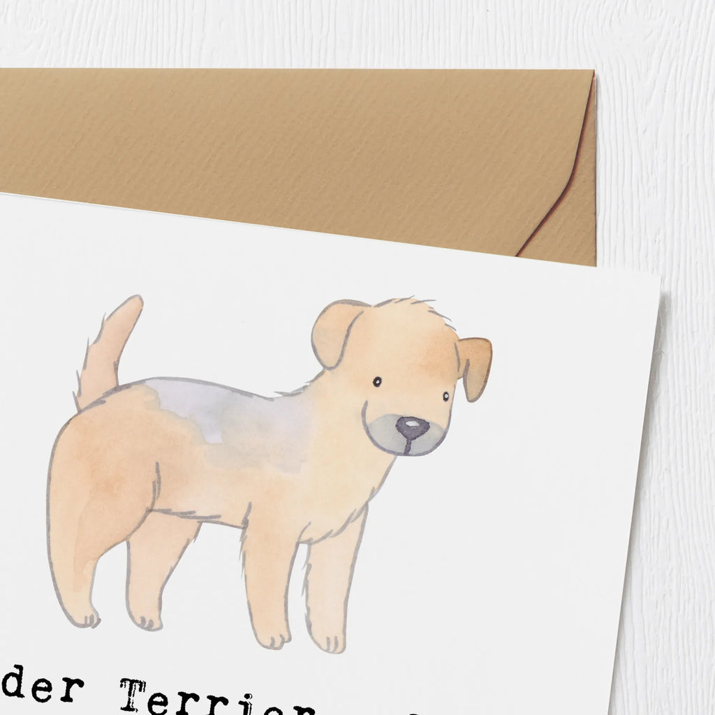 Deluxe Karte Border Terrier Freunde Karte, Grußkarte, Klappkarte, Einladungskarte, Glückwunschkarte, Hochzeitskarte, Geburtstagskarte, Hochwertige Grußkarte, Hochwertige Klappkarte, Hund, Hunderasse, Rassehund, Hundebesitzer, Geschenk, Tierfreund, Schenken, Welpe