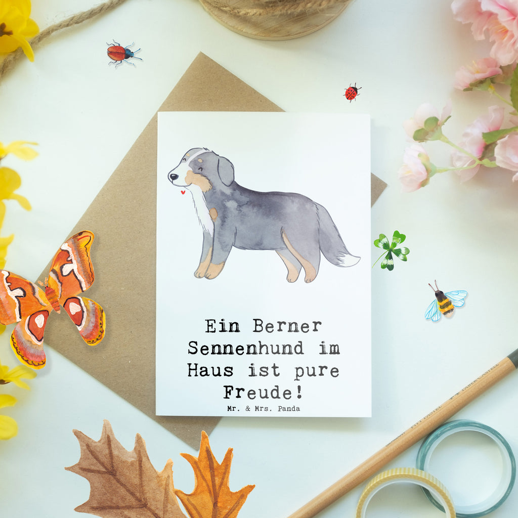 Grußkarte Berner Sennenhund Freude Grußkarte, Klappkarte, Einladungskarte, Glückwunschkarte, Hochzeitskarte, Geburtstagskarte, Karte, Ansichtskarten, Hund, Hunderasse, Rassehund, Hundebesitzer, Geschenk, Tierfreund, Schenken, Welpe