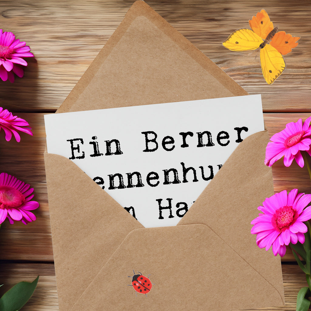 Deluxe Karte Spruch Berner Sennenhund Freude Karte, Grußkarte, Klappkarte, Einladungskarte, Glückwunschkarte, Hochzeitskarte, Geburtstagskarte, Hochwertige Grußkarte, Hochwertige Klappkarte, Hund, Hunderasse, Rassehund, Hundebesitzer, Geschenk, Tierfreund, Schenken, Welpe