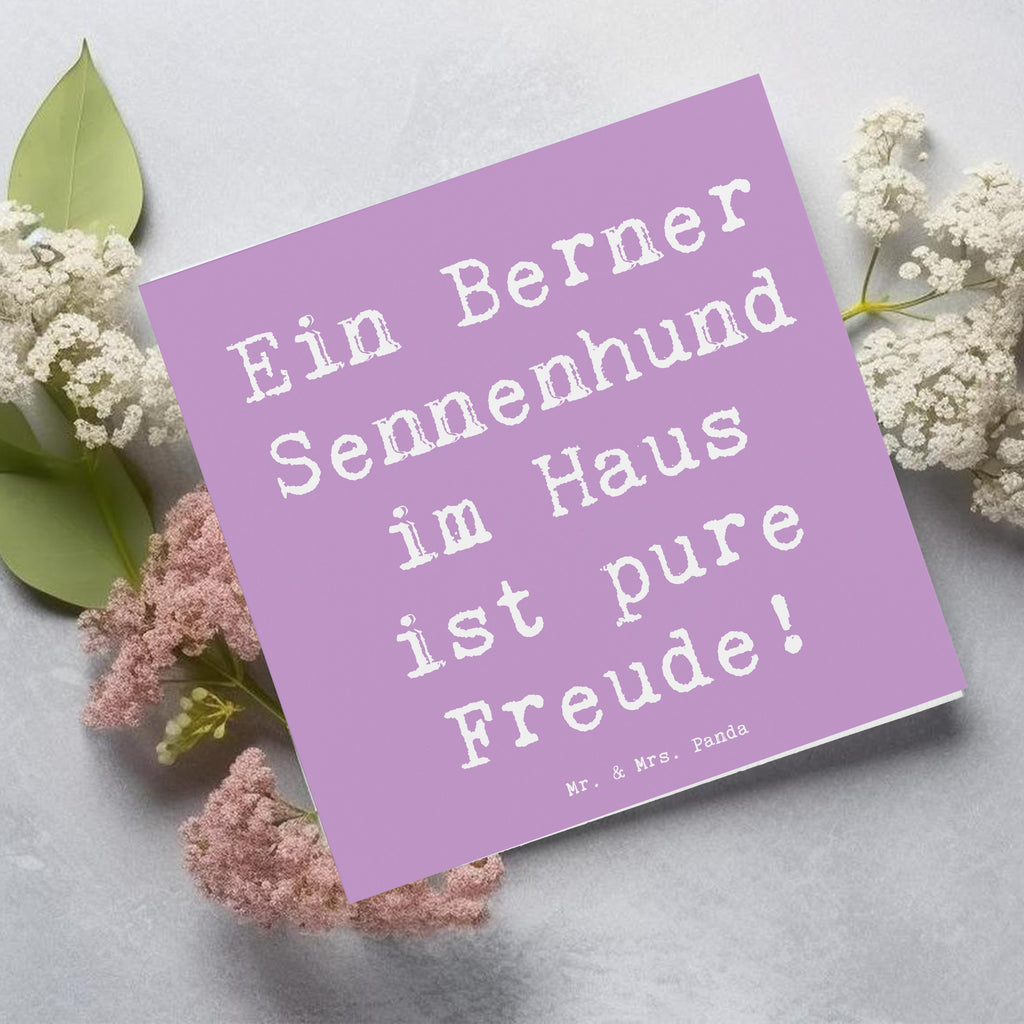 Deluxe Karte Spruch Berner Sennenhund Freude Karte, Grußkarte, Klappkarte, Einladungskarte, Glückwunschkarte, Hochzeitskarte, Geburtstagskarte, Hochwertige Grußkarte, Hochwertige Klappkarte, Hund, Hunderasse, Rassehund, Hundebesitzer, Geschenk, Tierfreund, Schenken, Welpe