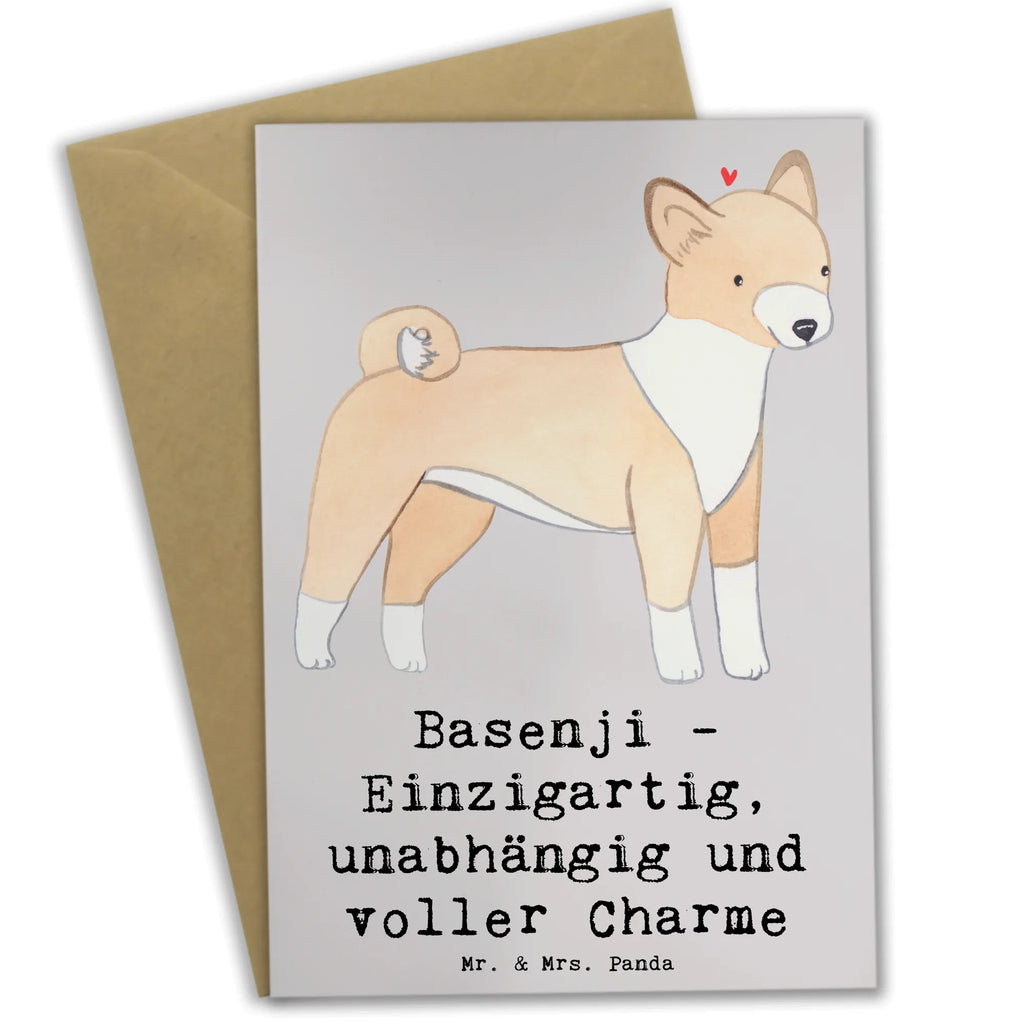 Grußkarte Basenji Charme Grußkarte, Klappkarte, Einladungskarte, Glückwunschkarte, Hochzeitskarte, Geburtstagskarte, Karte, Ansichtskarten, Hund, Hunderasse, Rassehund, Hundebesitzer, Geschenk, Tierfreund, Schenken, Welpe