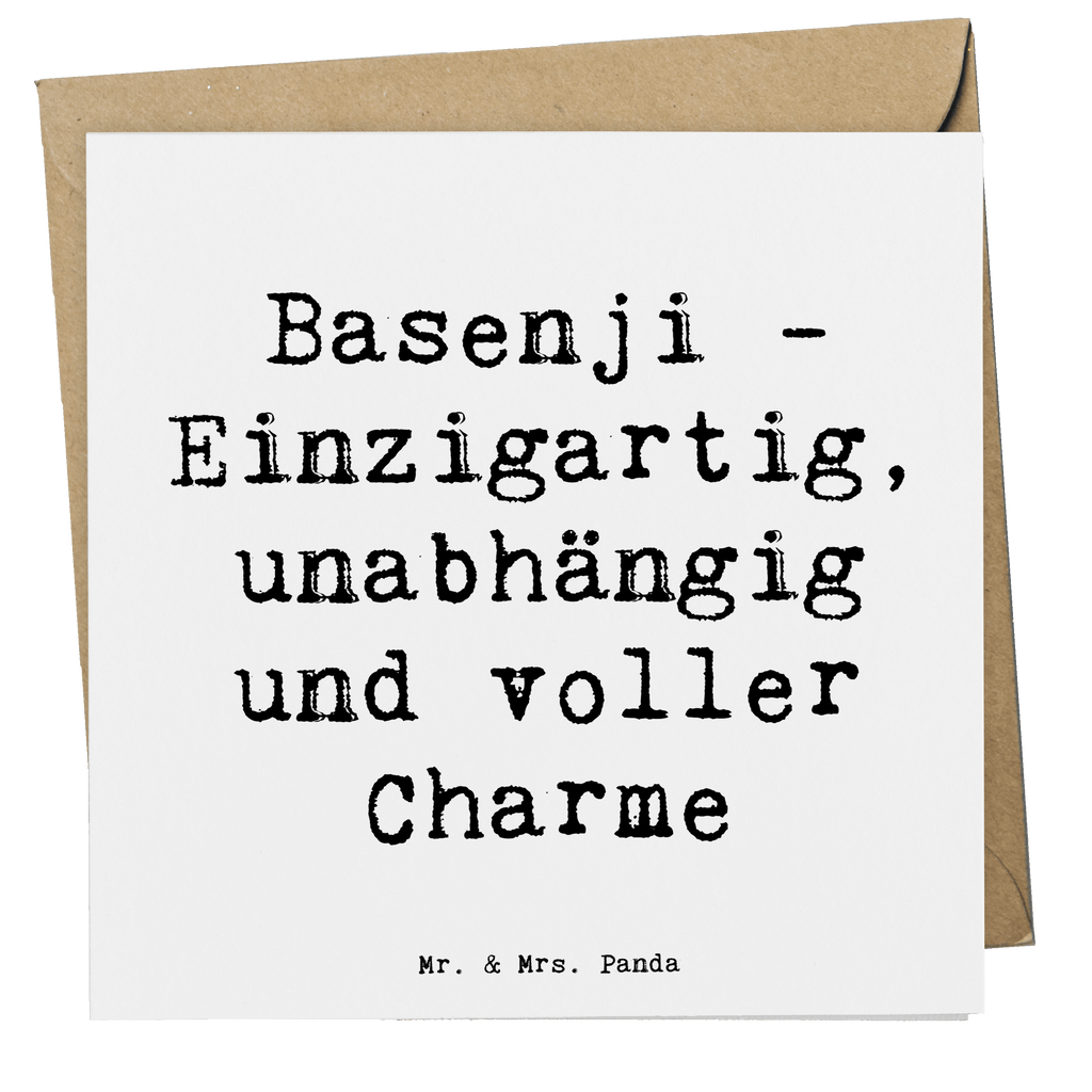 Deluxe Karte Spruch Basenji Charme Karte, Grußkarte, Klappkarte, Einladungskarte, Glückwunschkarte, Hochzeitskarte, Geburtstagskarte, Hochwertige Grußkarte, Hochwertige Klappkarte, Hund, Hunderasse, Rassehund, Hundebesitzer, Geschenk, Tierfreund, Schenken, Welpe