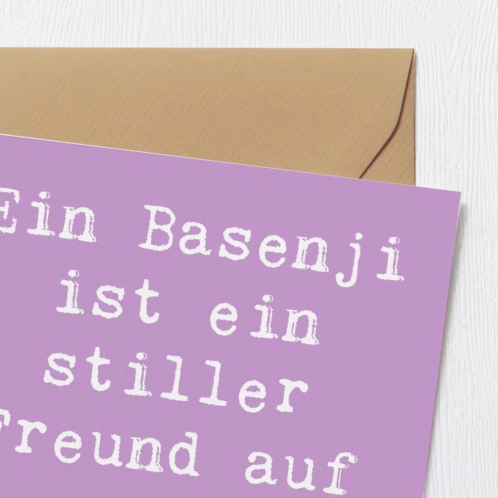 Deluxe Karte Spruch Basenji Freund Karte, Grußkarte, Klappkarte, Einladungskarte, Glückwunschkarte, Hochzeitskarte, Geburtstagskarte, Hochwertige Grußkarte, Hochwertige Klappkarte, Hund, Hunderasse, Rassehund, Hundebesitzer, Geschenk, Tierfreund, Schenken, Welpe