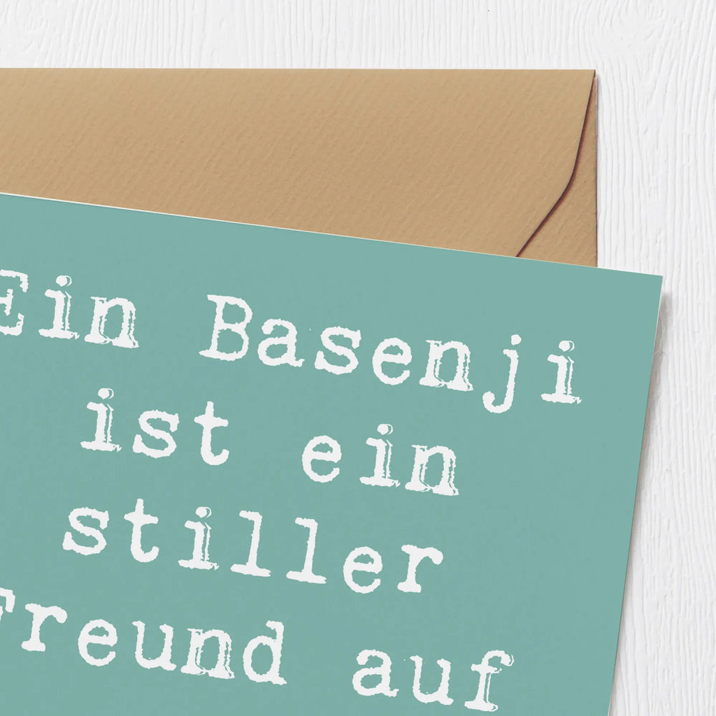 Deluxe Karte Spruch Basenji Freund Karte, Grußkarte, Klappkarte, Einladungskarte, Glückwunschkarte, Hochzeitskarte, Geburtstagskarte, Hochwertige Grußkarte, Hochwertige Klappkarte, Hund, Hunderasse, Rassehund, Hundebesitzer, Geschenk, Tierfreund, Schenken, Welpe