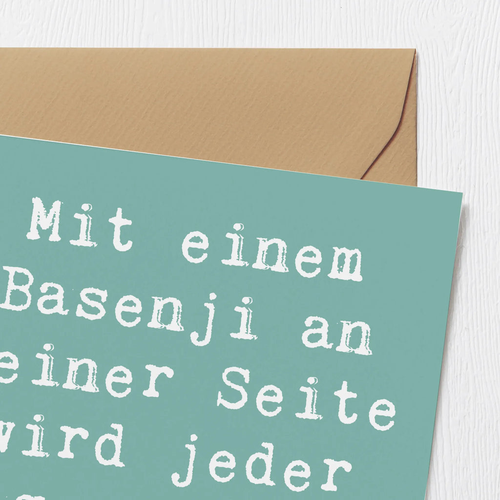 Deluxe Karte Spruch Basenji Freude Karte, Grußkarte, Klappkarte, Einladungskarte, Glückwunschkarte, Hochzeitskarte, Geburtstagskarte, Hochwertige Grußkarte, Hochwertige Klappkarte, Hund, Hunderasse, Rassehund, Hundebesitzer, Geschenk, Tierfreund, Schenken, Welpe