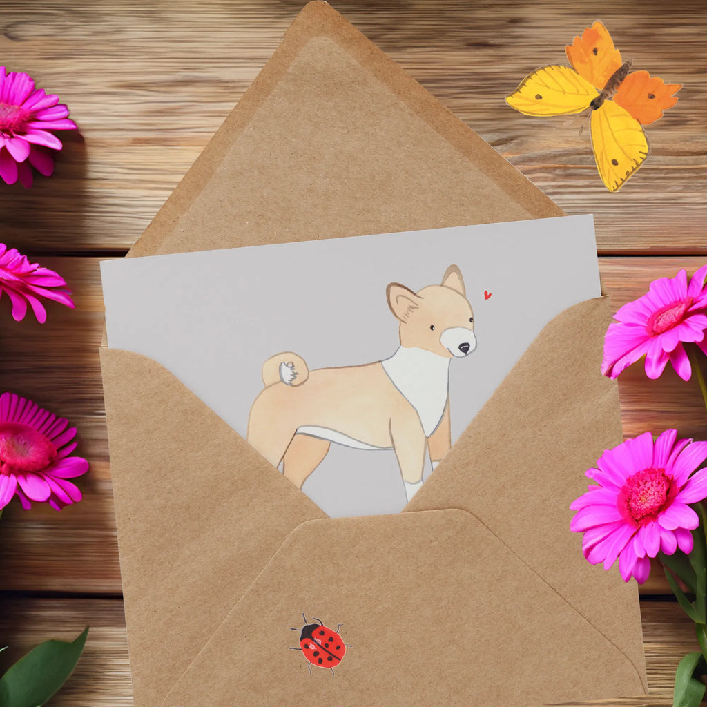 Deluxe Karte Basenji Freund Karte, Grußkarte, Klappkarte, Einladungskarte, Glückwunschkarte, Hochzeitskarte, Geburtstagskarte, Hochwertige Grußkarte, Hochwertige Klappkarte, Hund, Hunderasse, Rassehund, Hundebesitzer, Geschenk, Tierfreund, Schenken, Welpe