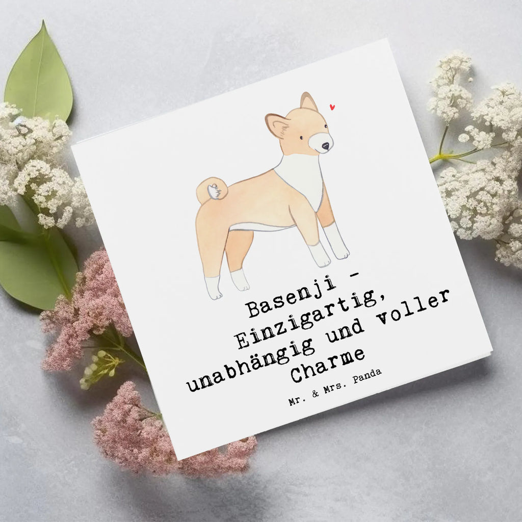 Deluxe Karte Basenji Charme Karte, Grußkarte, Klappkarte, Einladungskarte, Glückwunschkarte, Hochzeitskarte, Geburtstagskarte, Hochwertige Grußkarte, Hochwertige Klappkarte, Hund, Hunderasse, Rassehund, Hundebesitzer, Geschenk, Tierfreund, Schenken, Welpe