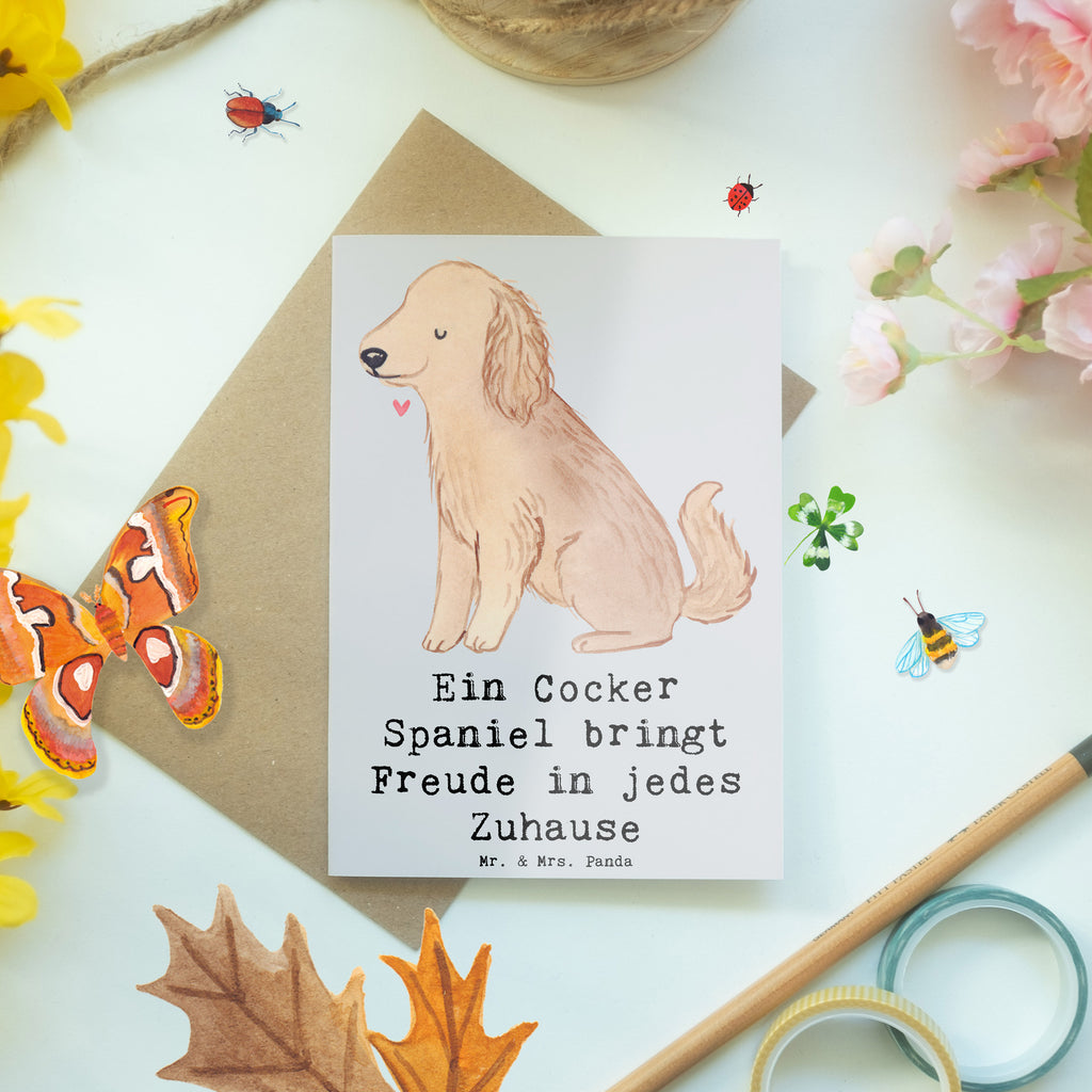 Grußkarte Cocker Spaniel Freude Grußkarte, Klappkarte, Einladungskarte, Glückwunschkarte, Hochzeitskarte, Geburtstagskarte, Karte, Ansichtskarten, Hund, Hunderasse, Rassehund, Hundebesitzer, Geschenk, Tierfreund, Schenken, Welpe