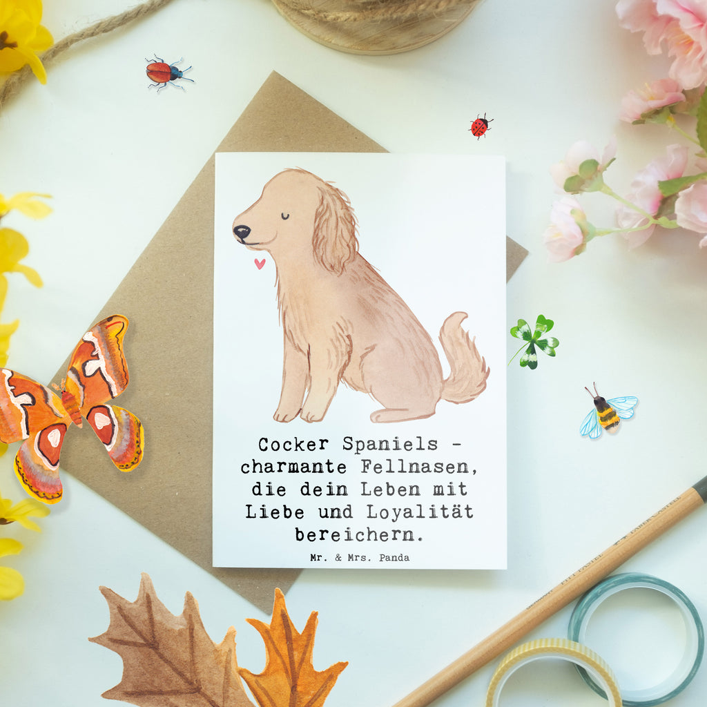 Grußkarte Cocker Spaniel Liebe Grußkarte, Klappkarte, Einladungskarte, Glückwunschkarte, Hochzeitskarte, Geburtstagskarte, Karte, Ansichtskarten, Hund, Hunderasse, Rassehund, Hundebesitzer, Geschenk, Tierfreund, Schenken, Welpe