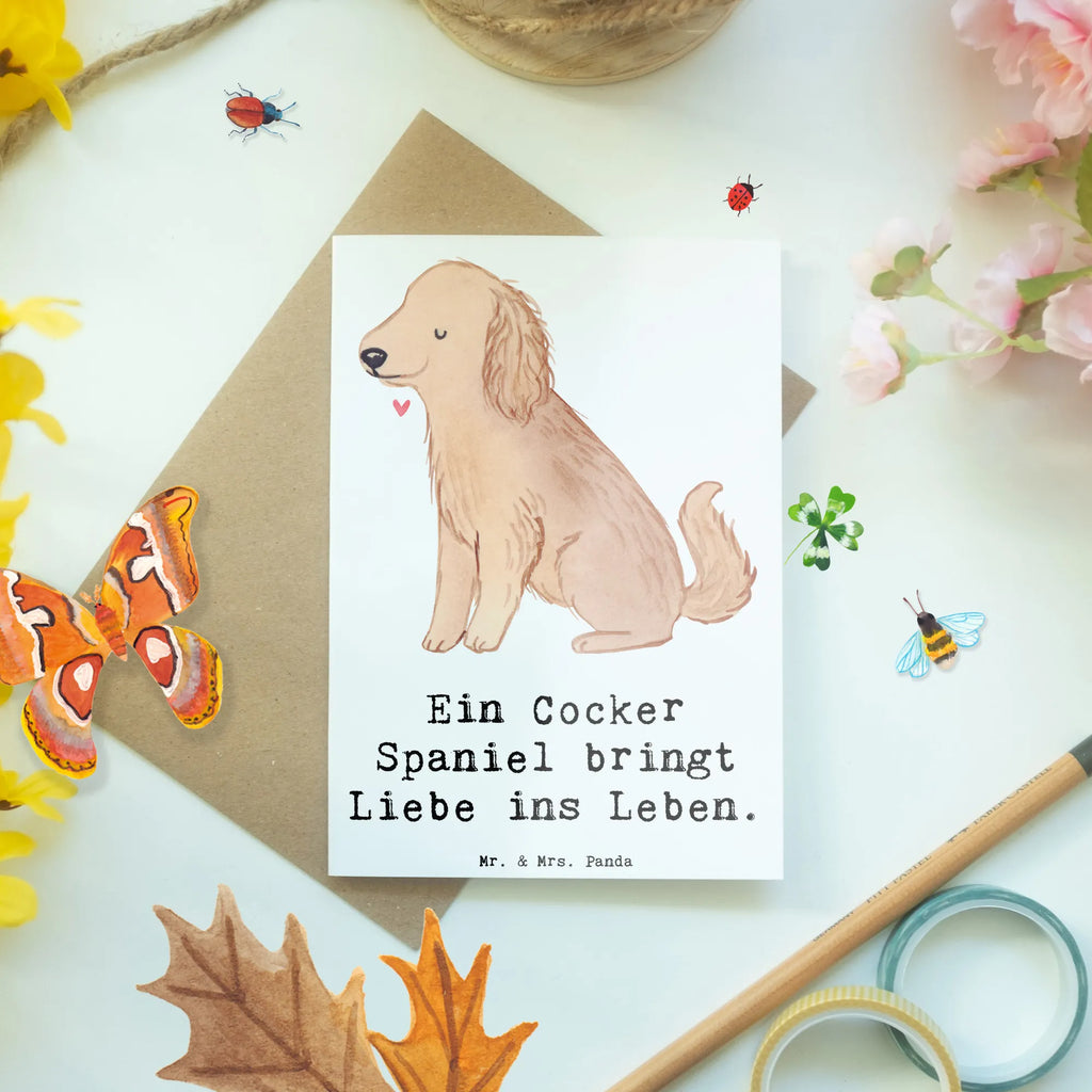 Grußkarte Liebe Cocker Spaniel Grußkarte, Klappkarte, Einladungskarte, Glückwunschkarte, Hochzeitskarte, Geburtstagskarte, Karte, Ansichtskarten, Hund, Hunderasse, Rassehund, Hundebesitzer, Geschenk, Tierfreund, Schenken, Welpe