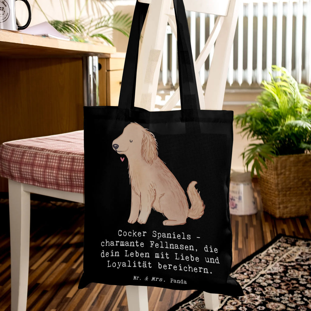 Tragetasche Cocker Spaniel Liebe Beuteltasche, Beutel, Einkaufstasche, Jutebeutel, Stoffbeutel, Tasche, Shopper, Umhängetasche, Strandtasche, Schultertasche, Stofftasche, Tragetasche, Badetasche, Jutetasche, Einkaufstüte, Laptoptasche, Hund, Hunderasse, Rassehund, Hundebesitzer, Geschenk, Tierfreund, Schenken, Welpe