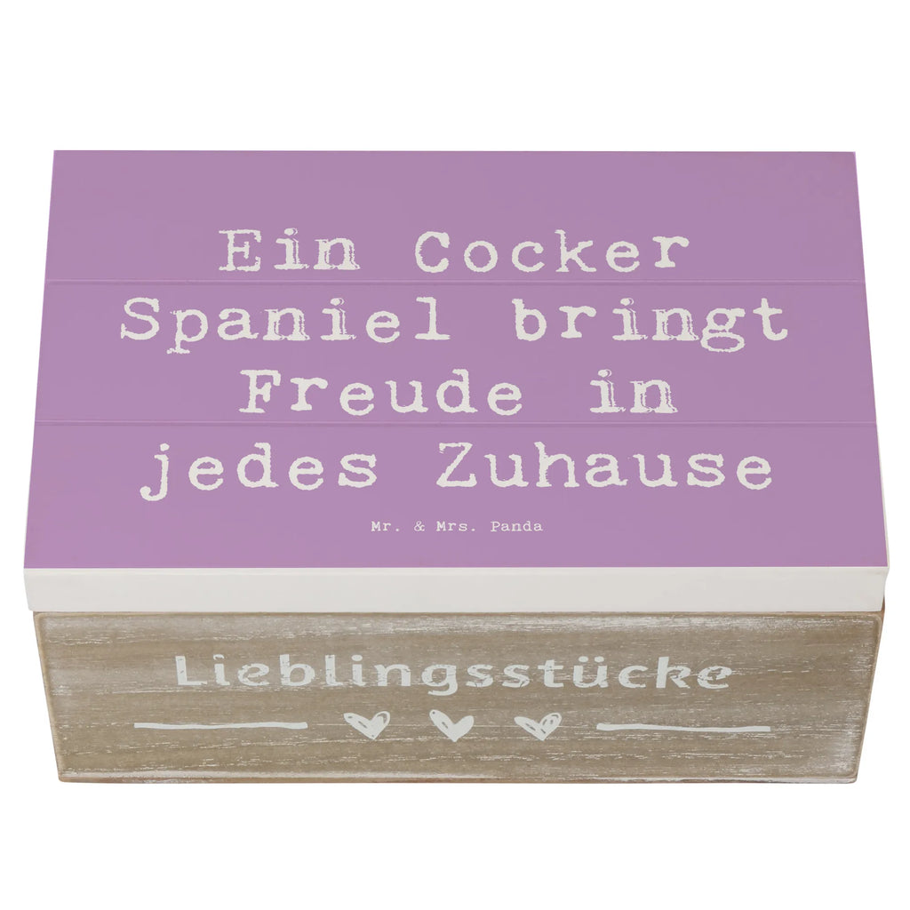 Holzkiste Spruch Cocker Spaniel Freude Holzkiste, Kiste, Schatzkiste, Truhe, Schatulle, XXL, Erinnerungsbox, Erinnerungskiste, Dekokiste, Aufbewahrungsbox, Geschenkbox, Geschenkdose, Hund, Hunderasse, Rassehund, Hundebesitzer, Geschenk, Tierfreund, Schenken, Welpe