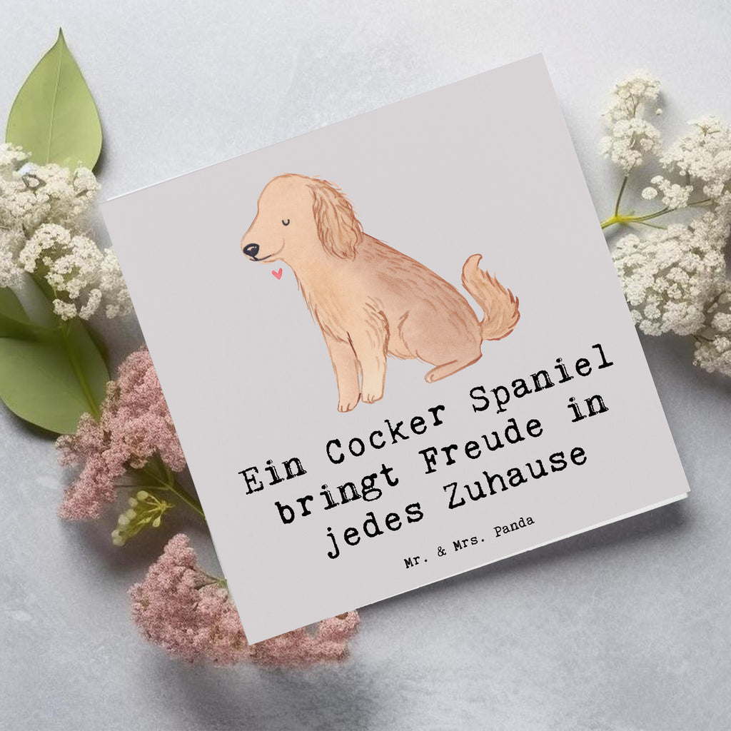 Deluxe Karte Cocker Spaniel Freude Karte, Grußkarte, Klappkarte, Einladungskarte, Glückwunschkarte, Hochzeitskarte, Geburtstagskarte, Hochwertige Grußkarte, Hochwertige Klappkarte, Hund, Hunderasse, Rassehund, Hundebesitzer, Geschenk, Tierfreund, Schenken, Welpe