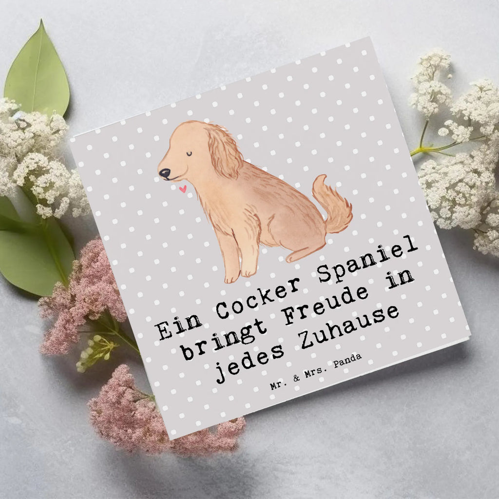 Deluxe Karte Cocker Spaniel Freude Karte, Grußkarte, Klappkarte, Einladungskarte, Glückwunschkarte, Hochzeitskarte, Geburtstagskarte, Hochwertige Grußkarte, Hochwertige Klappkarte, Hund, Hunderasse, Rassehund, Hundebesitzer, Geschenk, Tierfreund, Schenken, Welpe