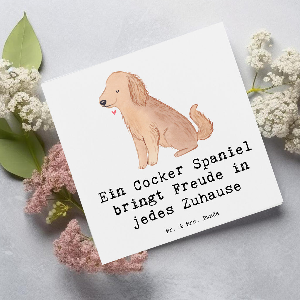 Deluxe Karte Cocker Spaniel Freude Karte, Grußkarte, Klappkarte, Einladungskarte, Glückwunschkarte, Hochzeitskarte, Geburtstagskarte, Hochwertige Grußkarte, Hochwertige Klappkarte, Hund, Hunderasse, Rassehund, Hundebesitzer, Geschenk, Tierfreund, Schenken, Welpe