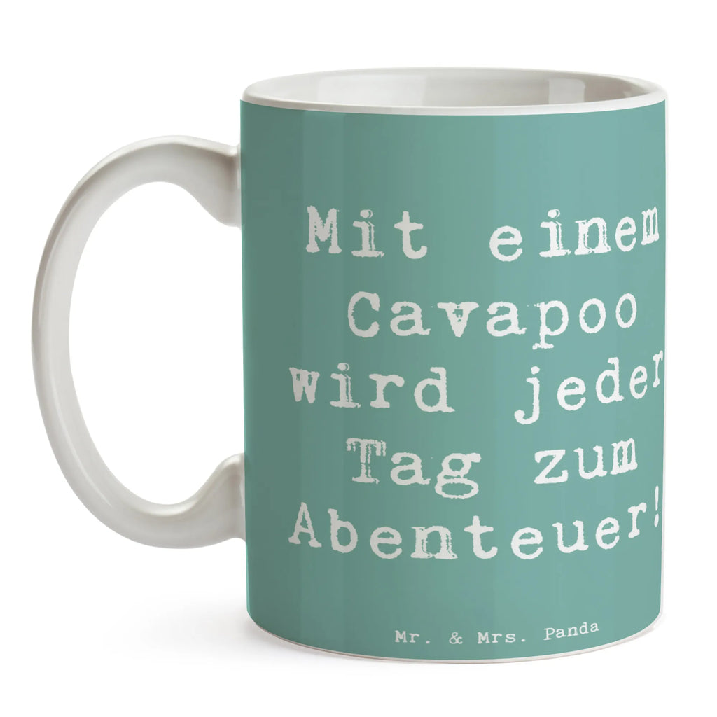 Tasse Spruch Cavapoo Abenteuer Tasse, Kaffeetasse, Teetasse, Becher, Kaffeebecher, Teebecher, Keramiktasse, Porzellantasse, Büro Tasse, Geschenk Tasse, Tasse Sprüche, Tasse Motive, Kaffeetassen, Tasse bedrucken, Designer Tasse, Cappuccino Tassen, Schöne Teetassen, Hund, Hunderasse, Rassehund, Hundebesitzer, Geschenk, Tierfreund, Schenken, Welpe