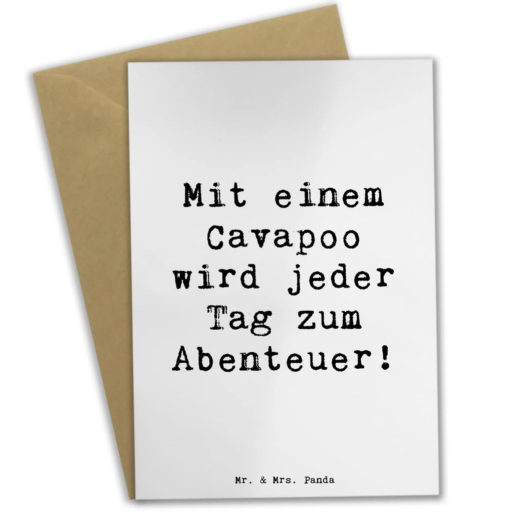 Grußkarte Spruch Cavapoo Abenteuer Grußkarte, Klappkarte, Einladungskarte, Glückwunschkarte, Hochzeitskarte, Geburtstagskarte, Karte, Ansichtskarten, Hund, Hunderasse, Rassehund, Hundebesitzer, Geschenk, Tierfreund, Schenken, Welpe