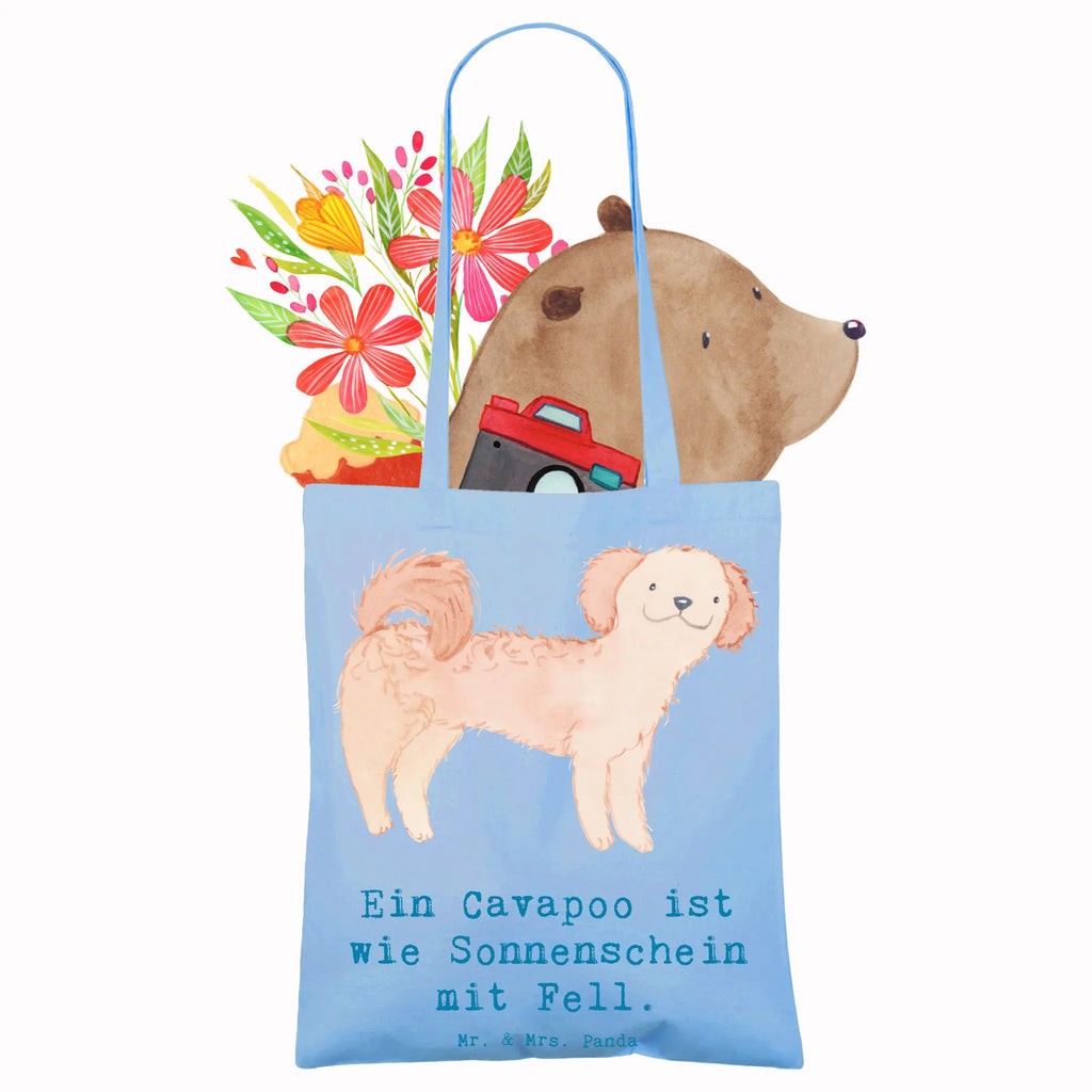 Tragetasche Cavapoo Sonnenschein Beuteltasche, Beutel, Einkaufstasche, Jutebeutel, Stoffbeutel, Tasche, Shopper, Umhängetasche, Strandtasche, Schultertasche, Stofftasche, Tragetasche, Badetasche, Jutetasche, Einkaufstüte, Laptoptasche, Hund, Hunderasse, Rassehund, Hundebesitzer, Geschenk, Tierfreund, Schenken, Welpe