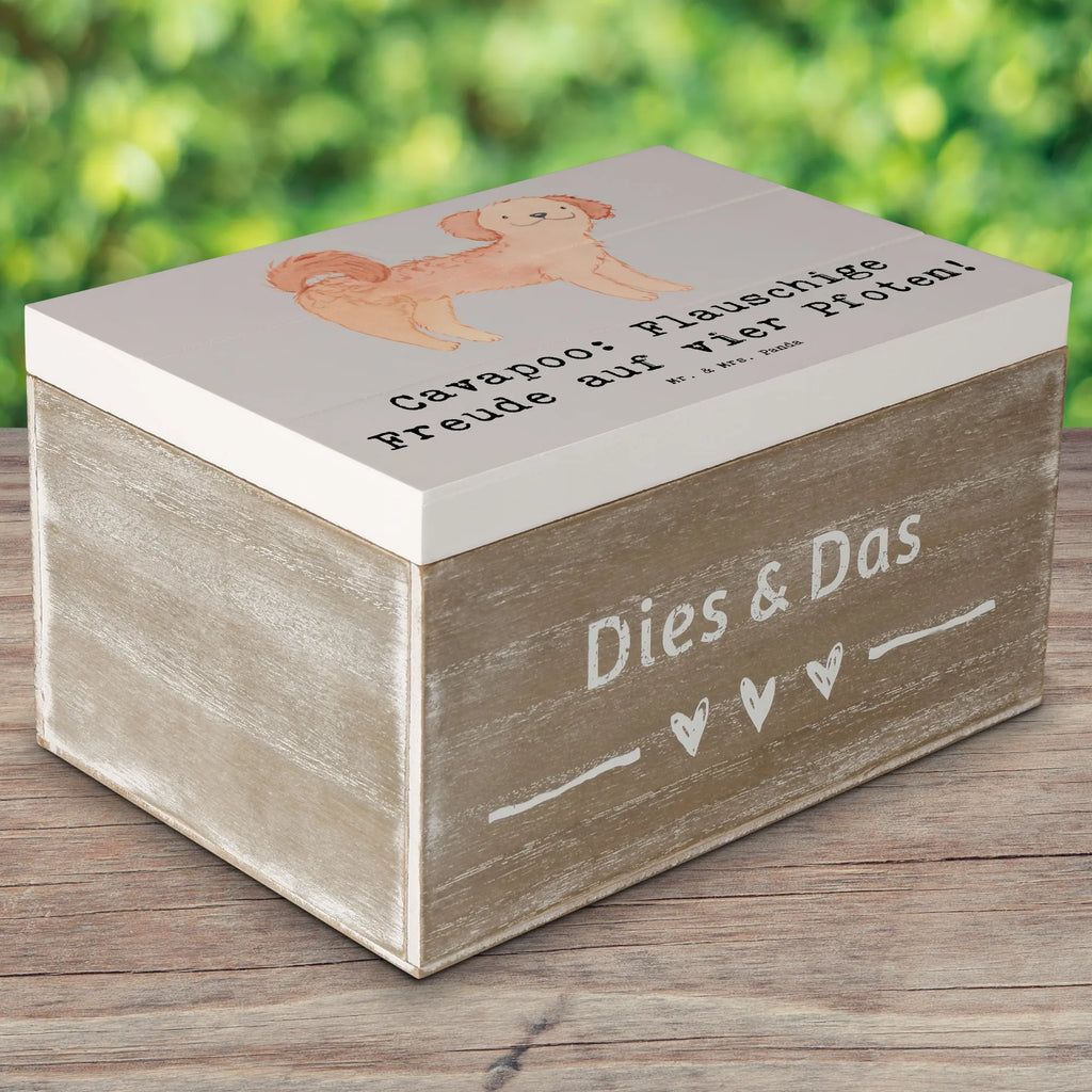 Holzkiste Cavapoo Flauschigkeit Holzkiste, Kiste, Schatzkiste, Truhe, Schatulle, XXL, Erinnerungsbox, Erinnerungskiste, Dekokiste, Aufbewahrungsbox, Geschenkbox, Geschenkdose, Hund, Hunderasse, Rassehund, Hundebesitzer, Geschenk, Tierfreund, Schenken, Welpe