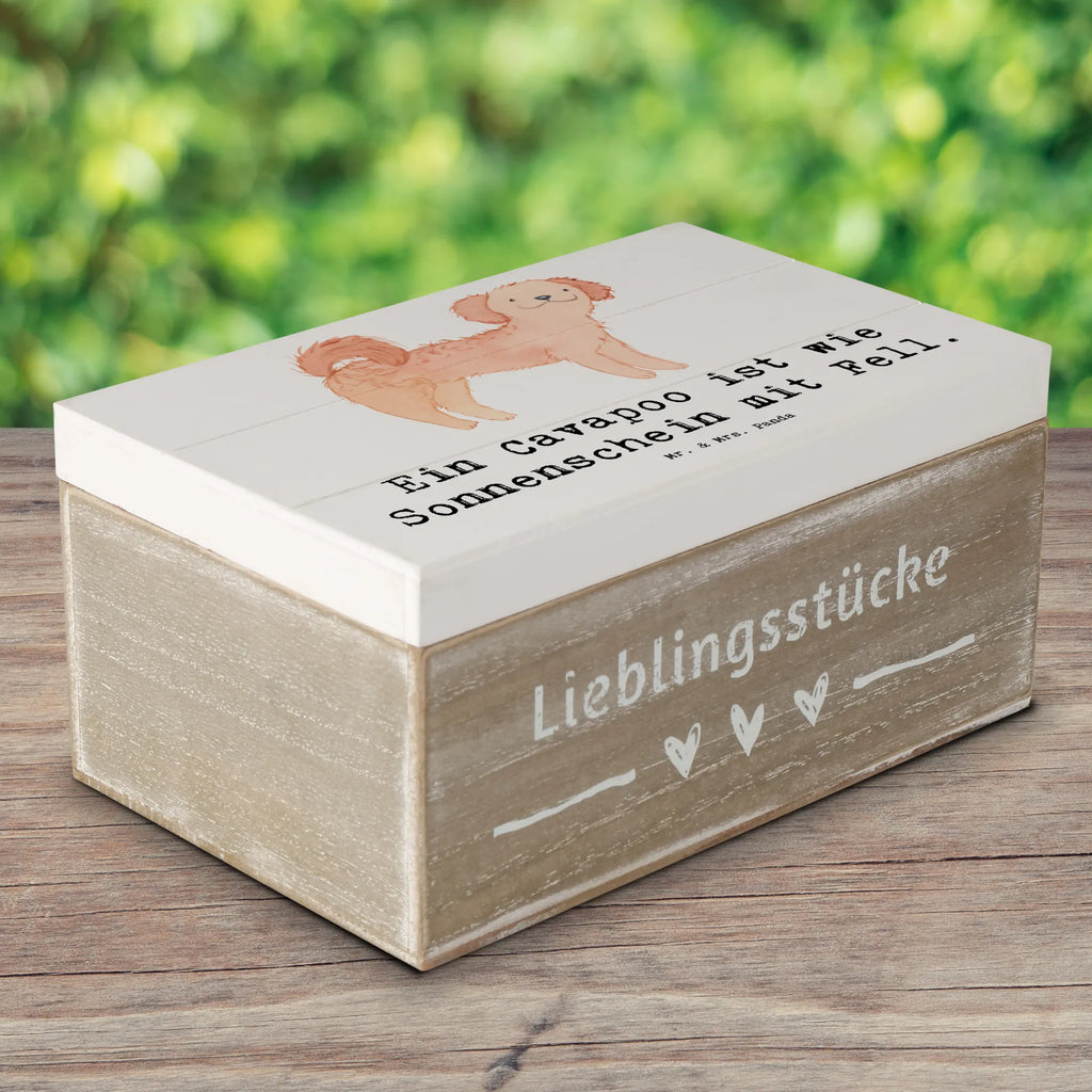 Holzkiste Cavapoo Sonnenschein Holzkiste, Kiste, Schatzkiste, Truhe, Schatulle, XXL, Erinnerungsbox, Erinnerungskiste, Dekokiste, Aufbewahrungsbox, Geschenkbox, Geschenkdose, Hund, Hunderasse, Rassehund, Hundebesitzer, Geschenk, Tierfreund, Schenken, Welpe