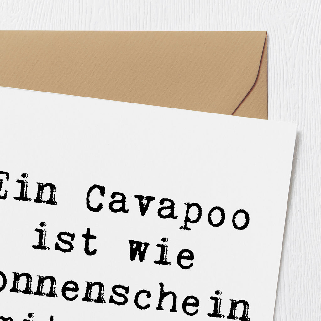 Deluxe Karte Spruch Cavapoo Sonnenschein Karte, Grußkarte, Klappkarte, Einladungskarte, Glückwunschkarte, Hochzeitskarte, Geburtstagskarte, Hochwertige Grußkarte, Hochwertige Klappkarte, Hund, Hunderasse, Rassehund, Hundebesitzer, Geschenk, Tierfreund, Schenken, Welpe