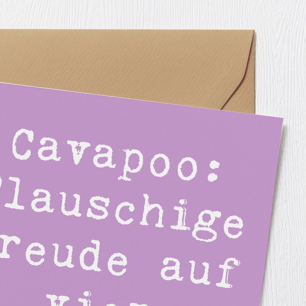 Deluxe Karte Spruch Cavapoo Flauschigkeit Karte, Grußkarte, Klappkarte, Einladungskarte, Glückwunschkarte, Hochzeitskarte, Geburtstagskarte, Hochwertige Grußkarte, Hochwertige Klappkarte, Hund, Hunderasse, Rassehund, Hundebesitzer, Geschenk, Tierfreund, Schenken, Welpe