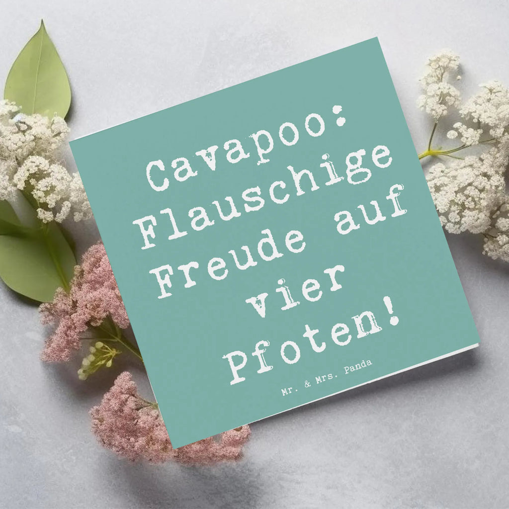 Deluxe Karte Spruch Cavapoo Flauschigkeit Karte, Grußkarte, Klappkarte, Einladungskarte, Glückwunschkarte, Hochzeitskarte, Geburtstagskarte, Hochwertige Grußkarte, Hochwertige Klappkarte, Hund, Hunderasse, Rassehund, Hundebesitzer, Geschenk, Tierfreund, Schenken, Welpe