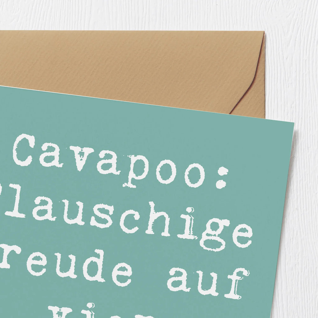 Deluxe Karte Spruch Cavapoo Flauschigkeit Karte, Grußkarte, Klappkarte, Einladungskarte, Glückwunschkarte, Hochzeitskarte, Geburtstagskarte, Hochwertige Grußkarte, Hochwertige Klappkarte, Hund, Hunderasse, Rassehund, Hundebesitzer, Geschenk, Tierfreund, Schenken, Welpe