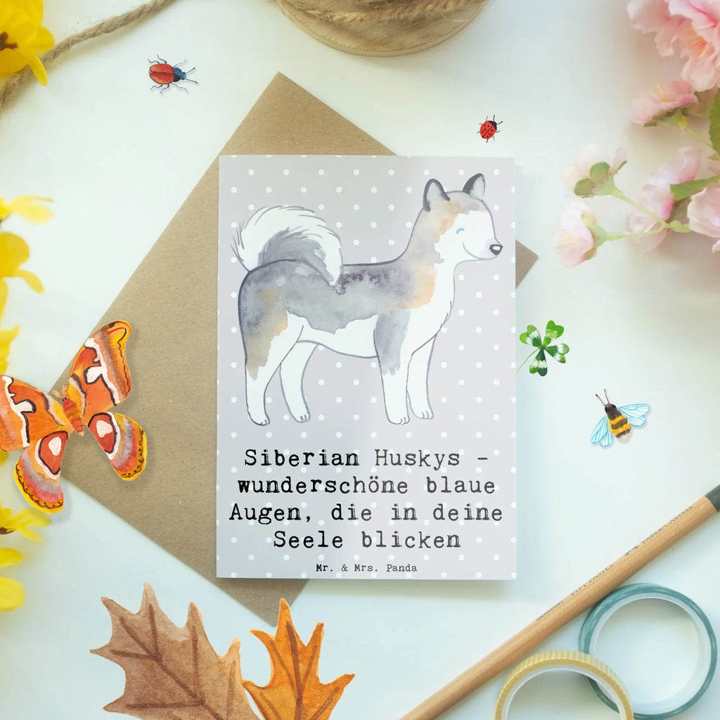 Grußkarte Siberian Husky Augenzauber Grußkarte, Klappkarte, Einladungskarte, Glückwunschkarte, Hochzeitskarte, Geburtstagskarte, Karte, Ansichtskarten, Hund, Hunderasse, Rassehund, Hundebesitzer, Geschenk, Tierfreund, Schenken, Welpe