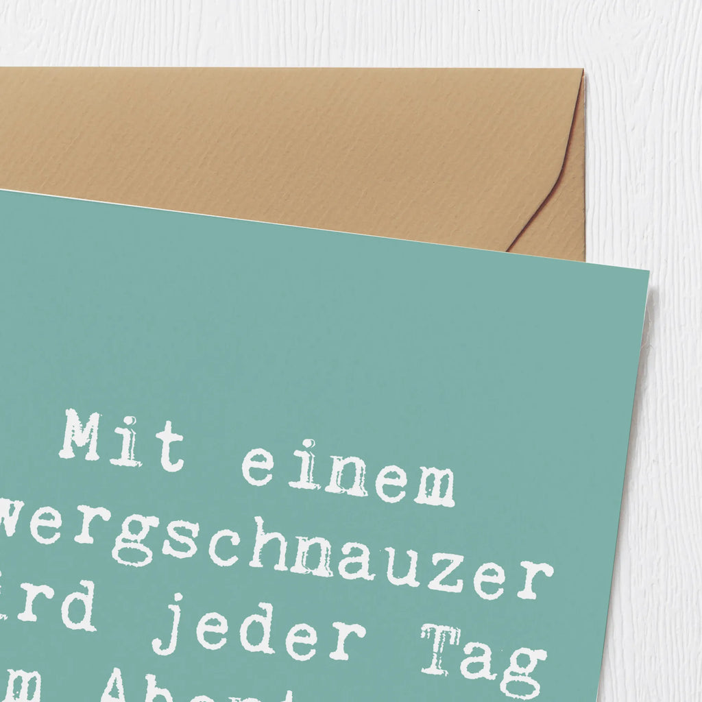 Deluxe Karte Spruch Zwergschnauzer Abenteuer Karte, Grußkarte, Klappkarte, Einladungskarte, Glückwunschkarte, Hochzeitskarte, Geburtstagskarte, Hochwertige Grußkarte, Hochwertige Klappkarte, Hund, Hunderasse, Rassehund, Hundebesitzer, Geschenk, Tierfreund, Schenken, Welpe