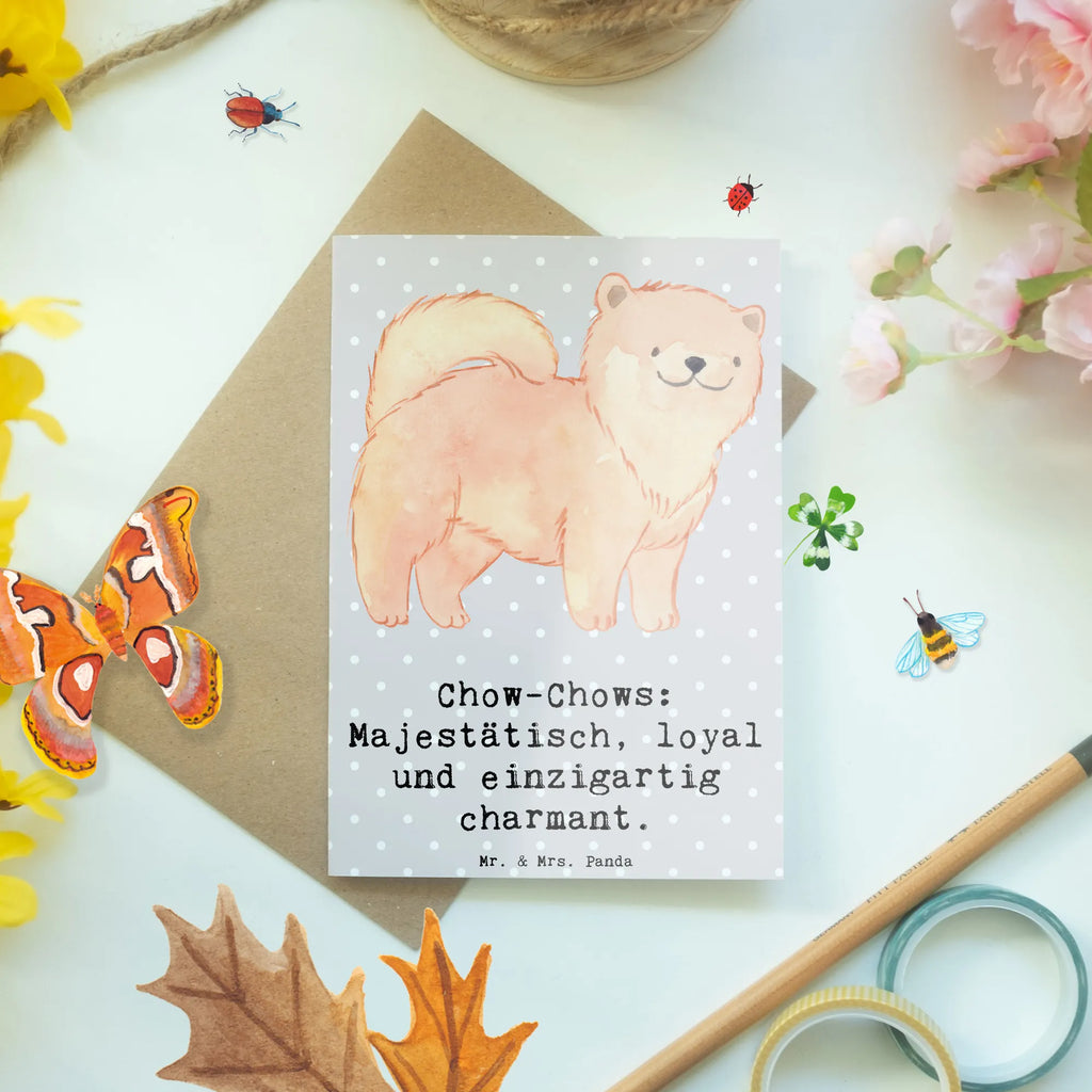 Grußkarte Chow-Chow Charme Grußkarte, Klappkarte, Einladungskarte, Glückwunschkarte, Hochzeitskarte, Geburtstagskarte, Karte, Ansichtskarten, Hund, Hunderasse, Rassehund, Hundebesitzer, Geschenk, Tierfreund, Schenken, Welpe