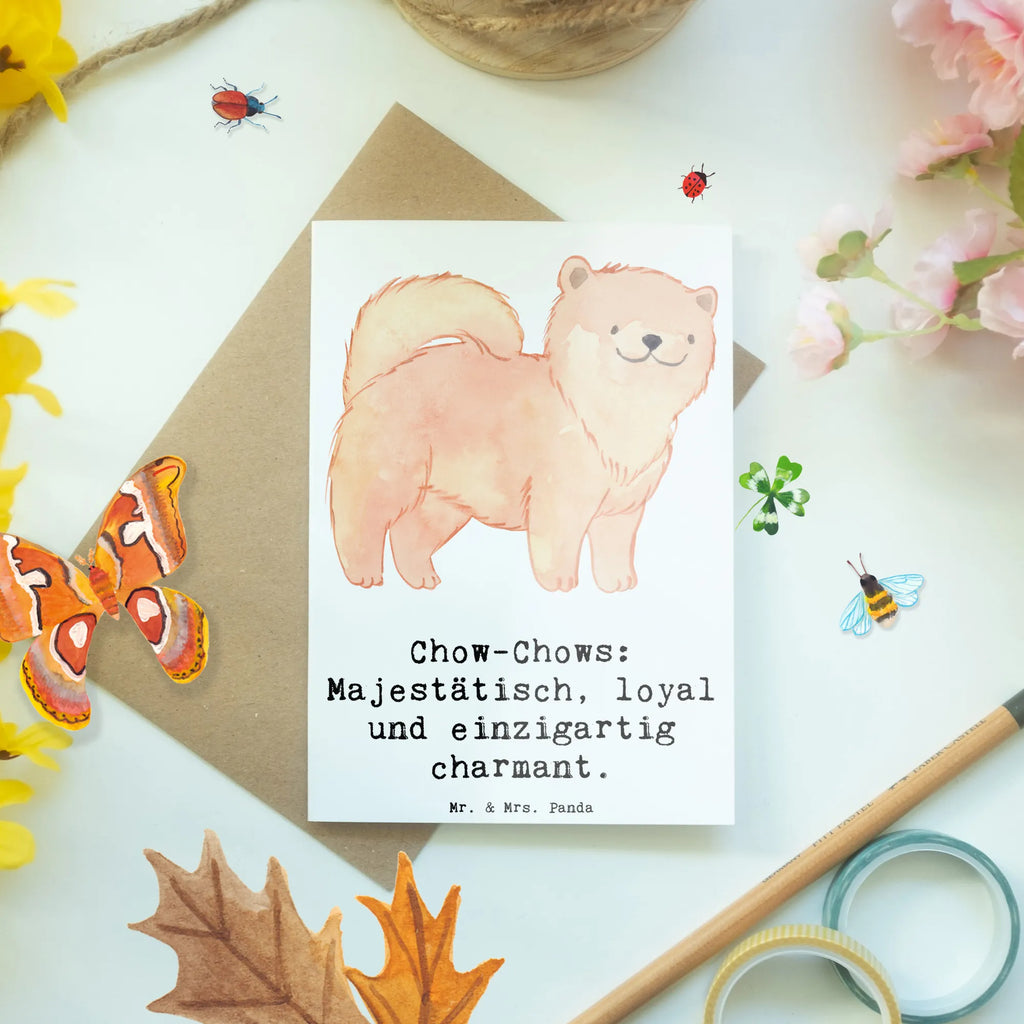 Grußkarte Chow-Chow Charme Grußkarte, Klappkarte, Einladungskarte, Glückwunschkarte, Hochzeitskarte, Geburtstagskarte, Karte, Ansichtskarten, Hund, Hunderasse, Rassehund, Hundebesitzer, Geschenk, Tierfreund, Schenken, Welpe