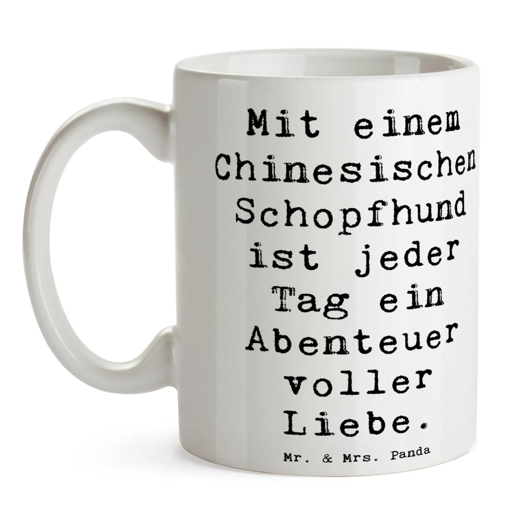 Tasse Spruch Chinesischer Schopfhund Abenteuer Tasse, Kaffeetasse, Teetasse, Becher, Kaffeebecher, Teebecher, Keramiktasse, Porzellantasse, Büro Tasse, Geschenk Tasse, Tasse Sprüche, Tasse Motive, Kaffeetassen, Tasse bedrucken, Designer Tasse, Cappuccino Tassen, Schöne Teetassen, Hund, Hunderasse, Rassehund, Hundebesitzer, Geschenk, Tierfreund, Schenken, Welpe