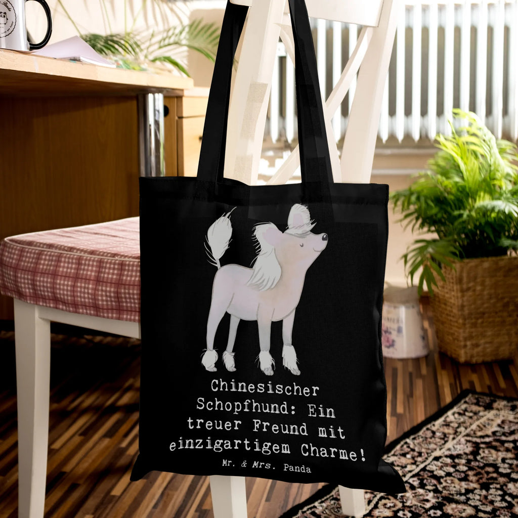 Tragetasche Chinesischer Schopfhund Charme Beuteltasche, Beutel, Einkaufstasche, Jutebeutel, Stoffbeutel, Tasche, Shopper, Umhängetasche, Strandtasche, Schultertasche, Stofftasche, Tragetasche, Badetasche, Jutetasche, Einkaufstüte, Laptoptasche, Hund, Hunderasse, Rassehund, Hundebesitzer, Geschenk, Tierfreund, Schenken, Welpe