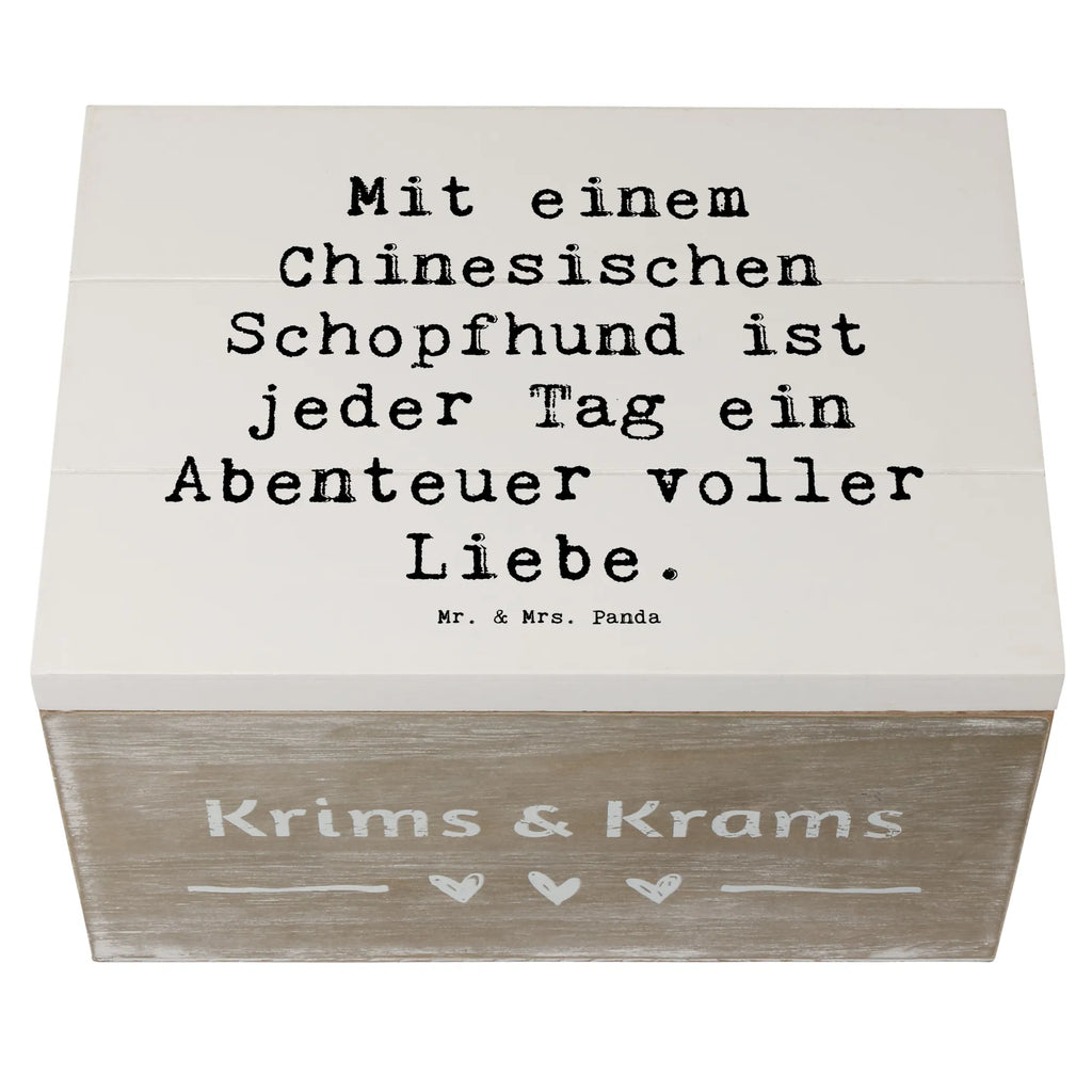 Holzkiste Spruch Chinesischer Schopfhund Abenteuer Holzkiste, Kiste, Schatzkiste, Truhe, Schatulle, XXL, Erinnerungsbox, Erinnerungskiste, Dekokiste, Aufbewahrungsbox, Geschenkbox, Geschenkdose, Hund, Hunderasse, Rassehund, Hundebesitzer, Geschenk, Tierfreund, Schenken, Welpe