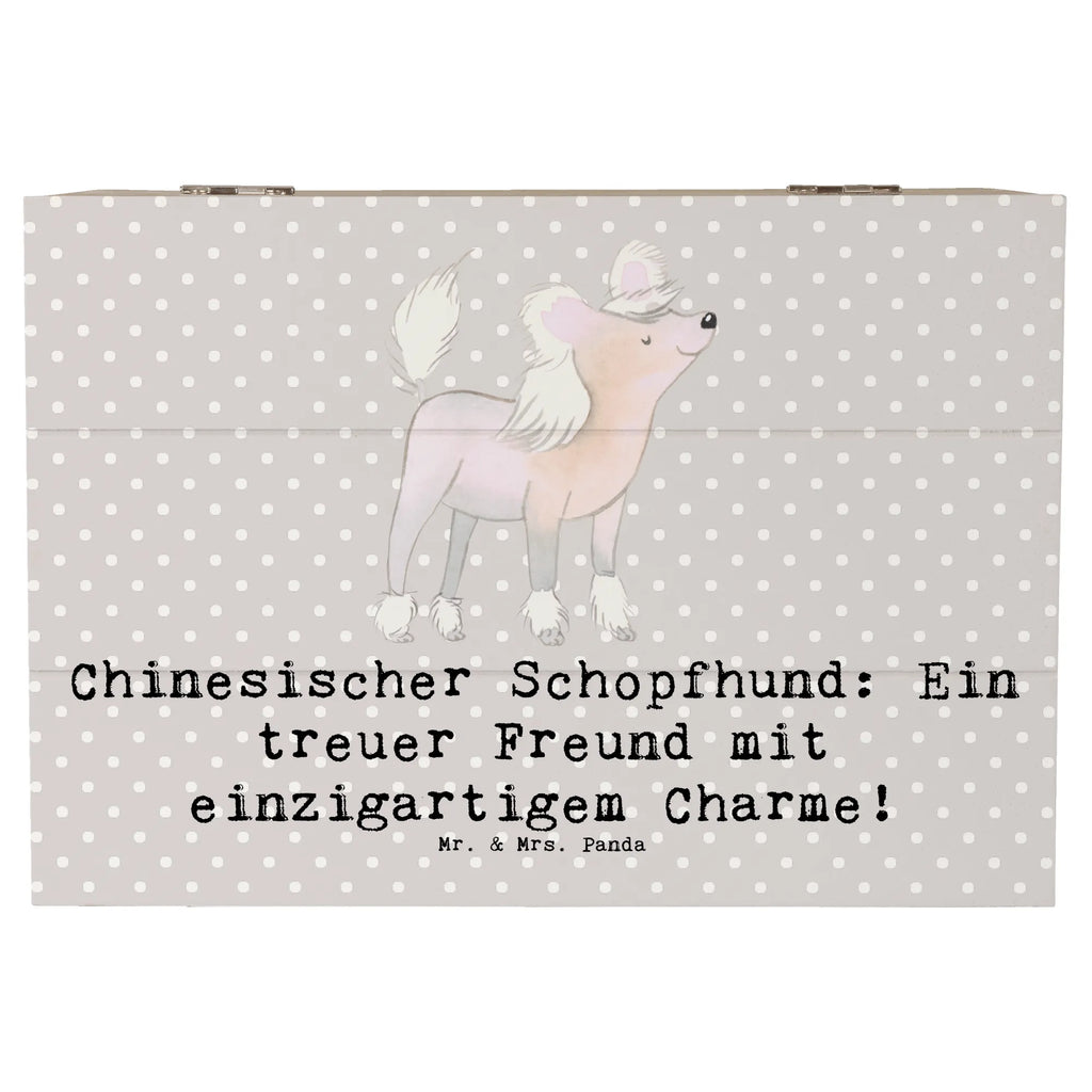 Holzkiste Chinesischer Schopfhund Charme Holzkiste, Kiste, Schatzkiste, Truhe, Schatulle, XXL, Erinnerungsbox, Erinnerungskiste, Dekokiste, Aufbewahrungsbox, Geschenkbox, Geschenkdose, Hund, Hunderasse, Rassehund, Hundebesitzer, Geschenk, Tierfreund, Schenken, Welpe