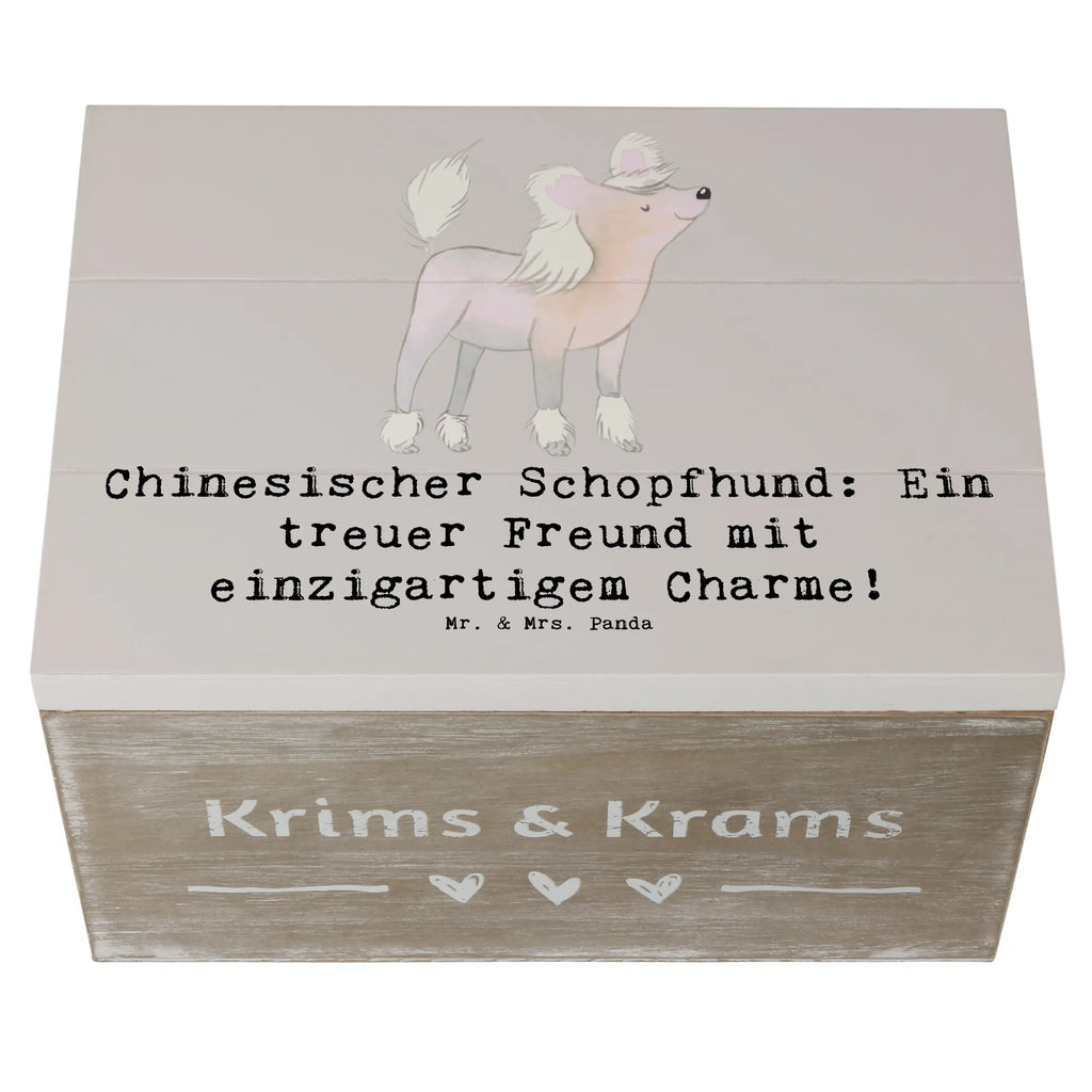 Holzkiste Chinesischer Schopfhund Charme Holzkiste, Kiste, Schatzkiste, Truhe, Schatulle, XXL, Erinnerungsbox, Erinnerungskiste, Dekokiste, Aufbewahrungsbox, Geschenkbox, Geschenkdose, Hund, Hunderasse, Rassehund, Hundebesitzer, Geschenk, Tierfreund, Schenken, Welpe