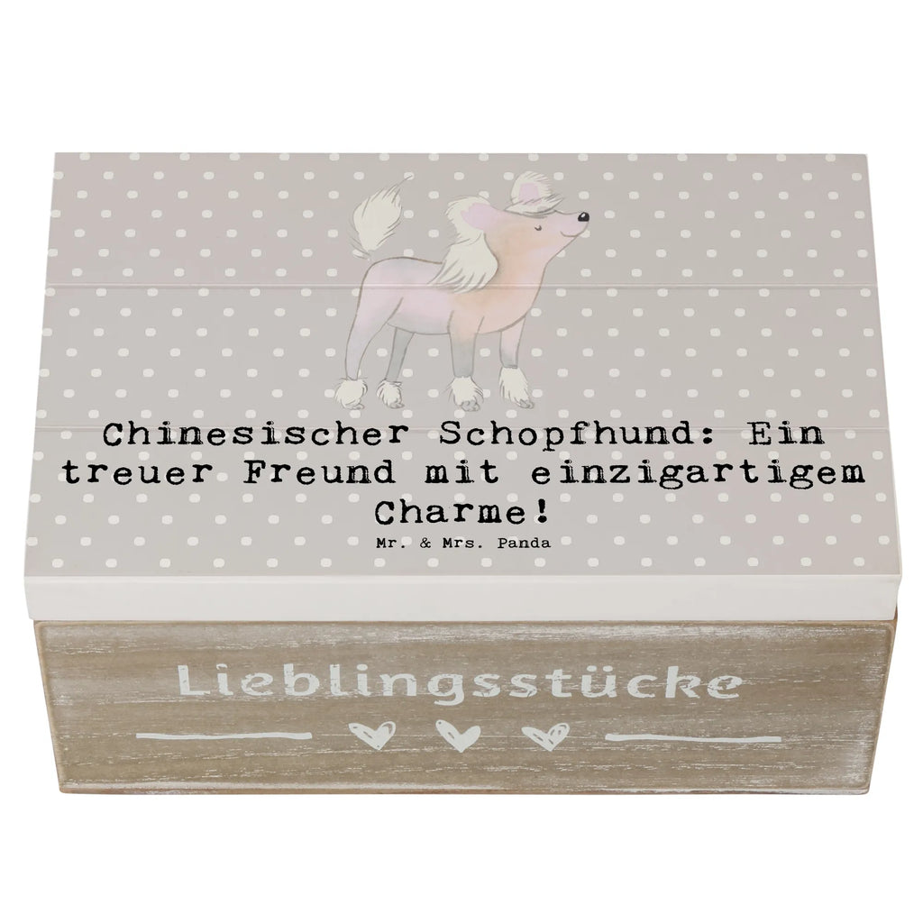 Holzkiste Chinesischer Schopfhund Charme Holzkiste, Kiste, Schatzkiste, Truhe, Schatulle, XXL, Erinnerungsbox, Erinnerungskiste, Dekokiste, Aufbewahrungsbox, Geschenkbox, Geschenkdose, Hund, Hunderasse, Rassehund, Hundebesitzer, Geschenk, Tierfreund, Schenken, Welpe