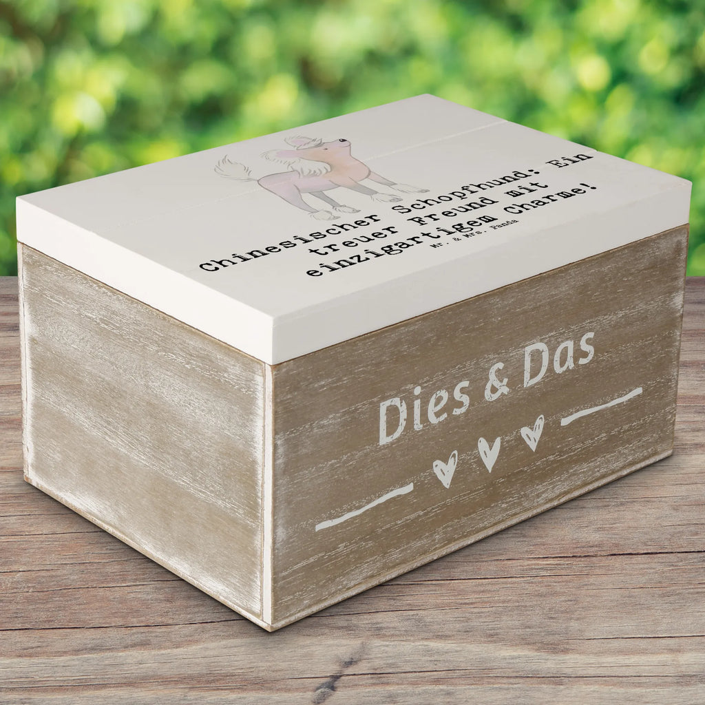 Holzkiste Chinesischer Schopfhund Charme Holzkiste, Kiste, Schatzkiste, Truhe, Schatulle, XXL, Erinnerungsbox, Erinnerungskiste, Dekokiste, Aufbewahrungsbox, Geschenkbox, Geschenkdose, Hund, Hunderasse, Rassehund, Hundebesitzer, Geschenk, Tierfreund, Schenken, Welpe