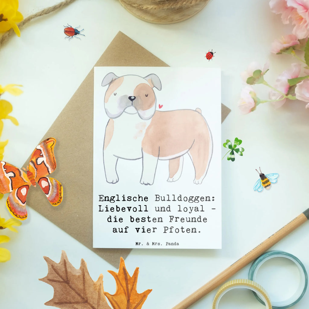 Grußkarte Englische Bulldogge Freunde Grußkarte, Klappkarte, Einladungskarte, Glückwunschkarte, Hochzeitskarte, Geburtstagskarte, Karte, Ansichtskarten, Hund, Hunderasse, Rassehund, Hundebesitzer, Geschenk, Tierfreund, Schenken, Welpe