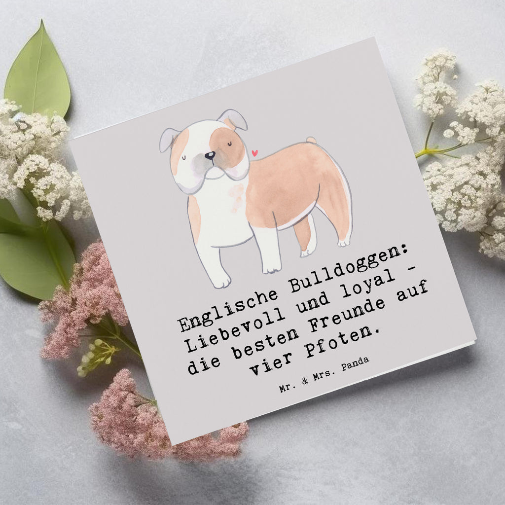 Deluxe Karte Englische Bulldogge Freunde Karte, Grußkarte, Klappkarte, Einladungskarte, Glückwunschkarte, Hochzeitskarte, Geburtstagskarte, Hochwertige Grußkarte, Hochwertige Klappkarte, Hund, Hunderasse, Rassehund, Hundebesitzer, Geschenk, Tierfreund, Schenken, Welpe