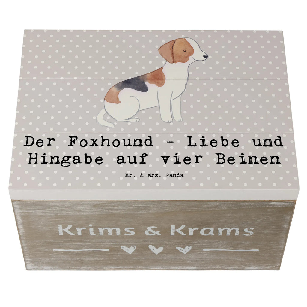 Holzkiste Liebevoller Foxhound Holzkiste, Kiste, Schatzkiste, Truhe, Schatulle, XXL, Erinnerungsbox, Erinnerungskiste, Dekokiste, Aufbewahrungsbox, Geschenkbox, Geschenkdose, Hund, Hunderasse, Rassehund, Hundebesitzer, Geschenk, Tierfreund, Schenken, Welpe