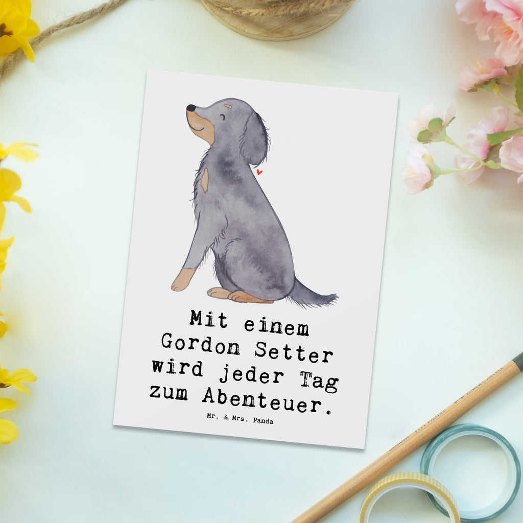 Postkarte Gordon Setter Abenteuer Postkarte, Karte, Geschenkkarte, Grußkarte, Einladung, Ansichtskarte, Geburtstagskarte, Einladungskarte, Dankeskarte, Ansichtskarten, Einladung Geburtstag, Einladungskarten Geburtstag, Hund, Hunderasse, Rassehund, Hundebesitzer, Geschenk, Tierfreund, Schenken, Welpe